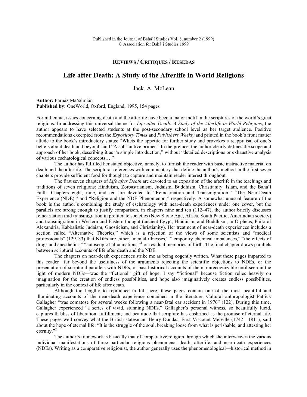 Life After Death: a Study of the Afterlife in World Religions