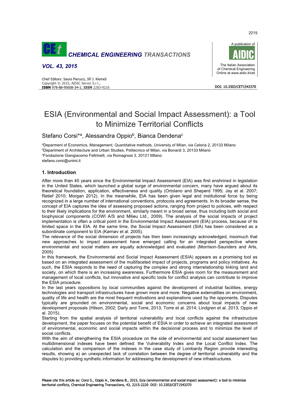 Environmental and Social Impact Assessment): a Tool
