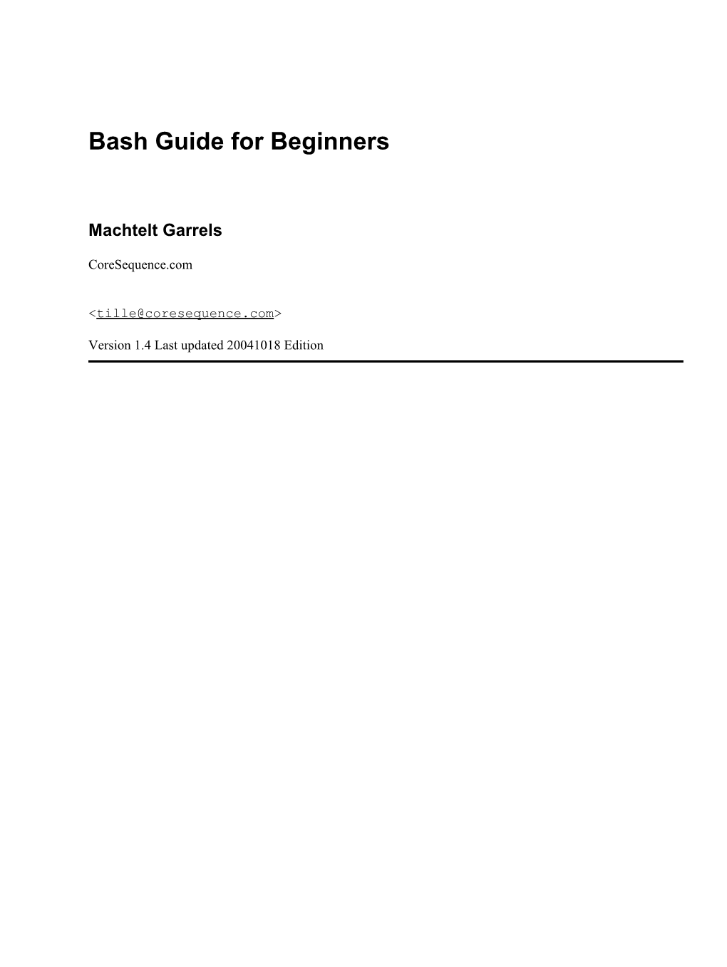 Bash Guide for Beginners