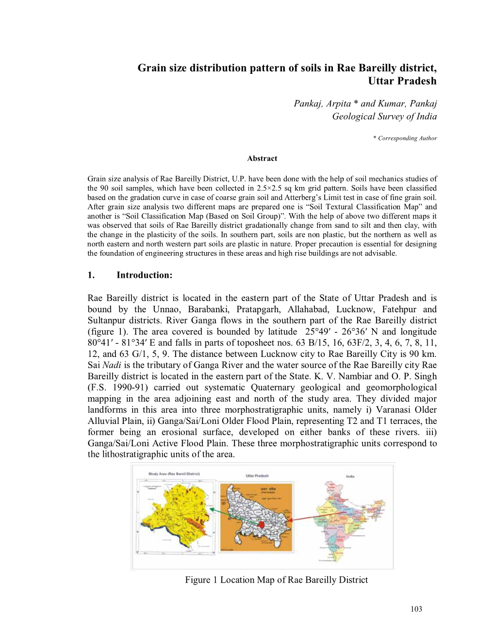 Grain Size Distribution Pattern of Soils in Rae Bareilly District, Uttar Pradesh