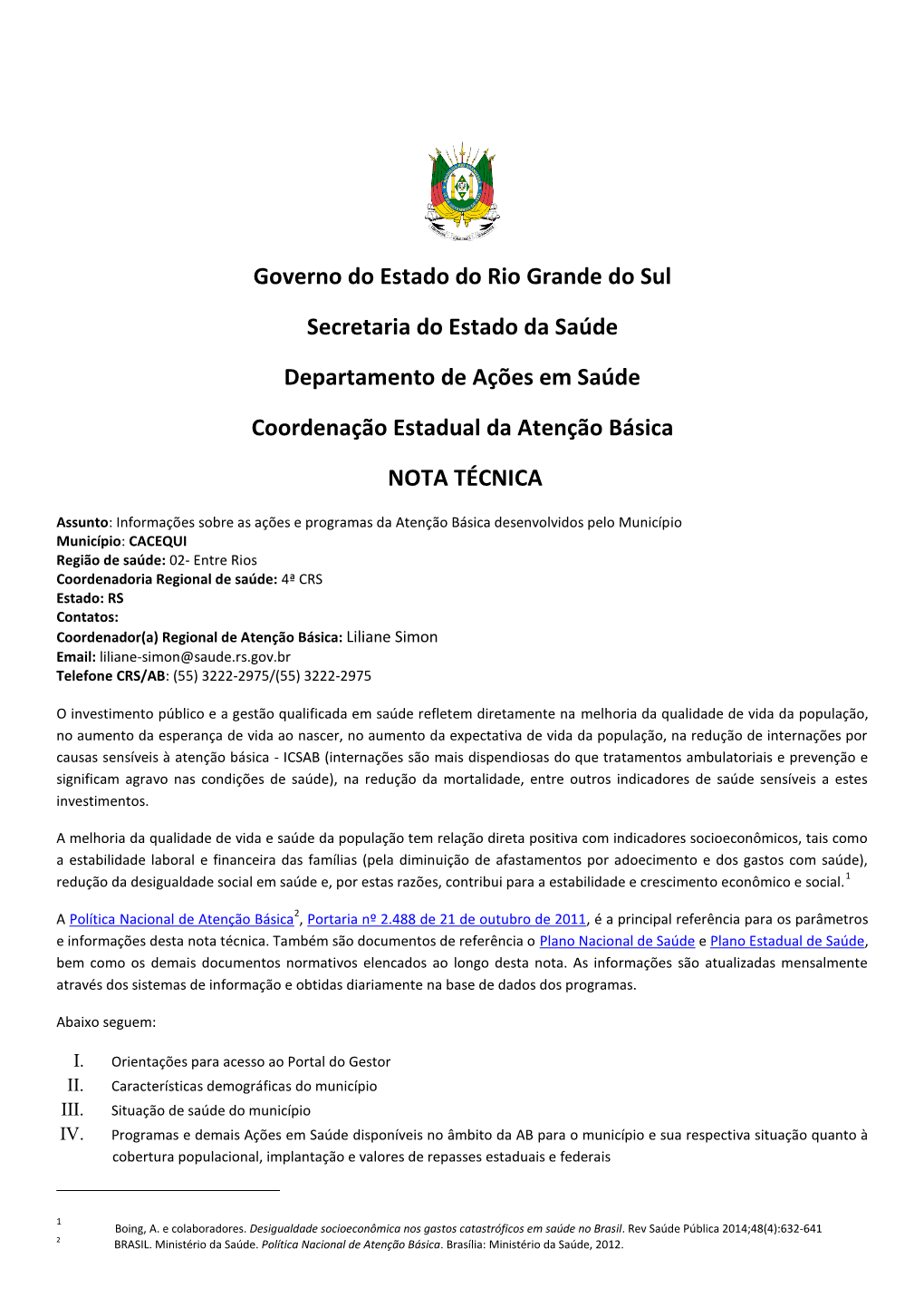 Governo Do Estado Do Rio Grande Do Sul Secretaria Do Estado Da Saúde