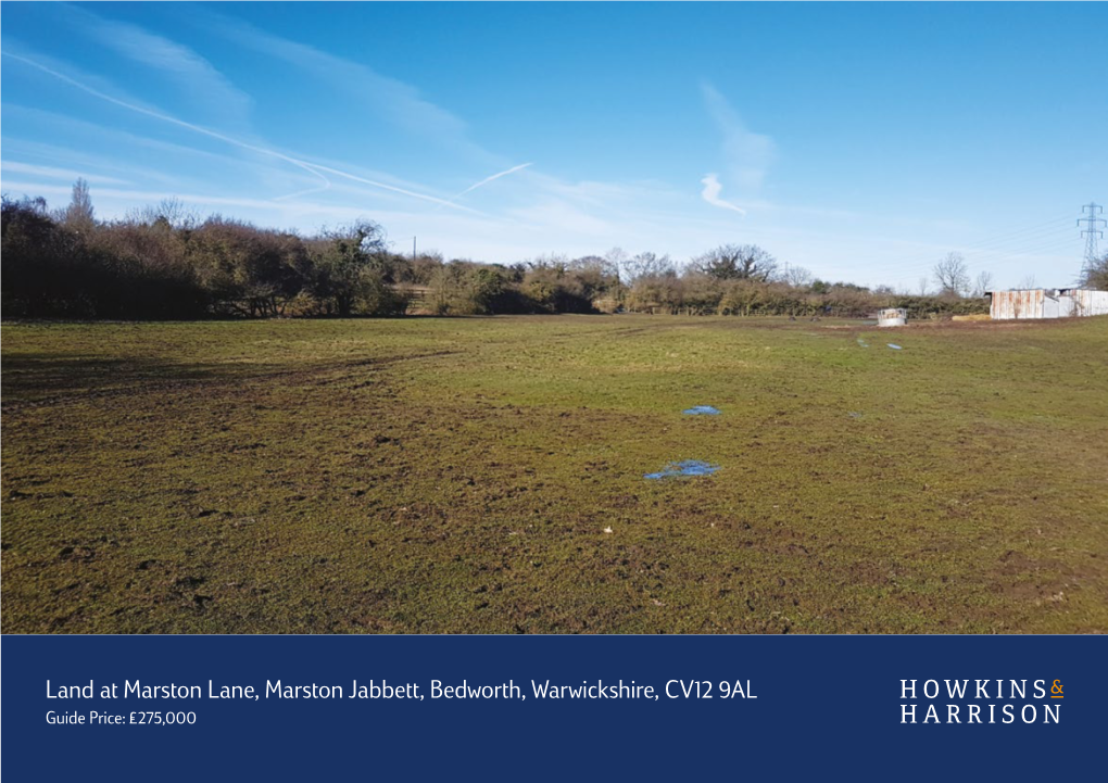 Land at Marston Lane, Marston Jabbett, Bedworth, Warwickshire