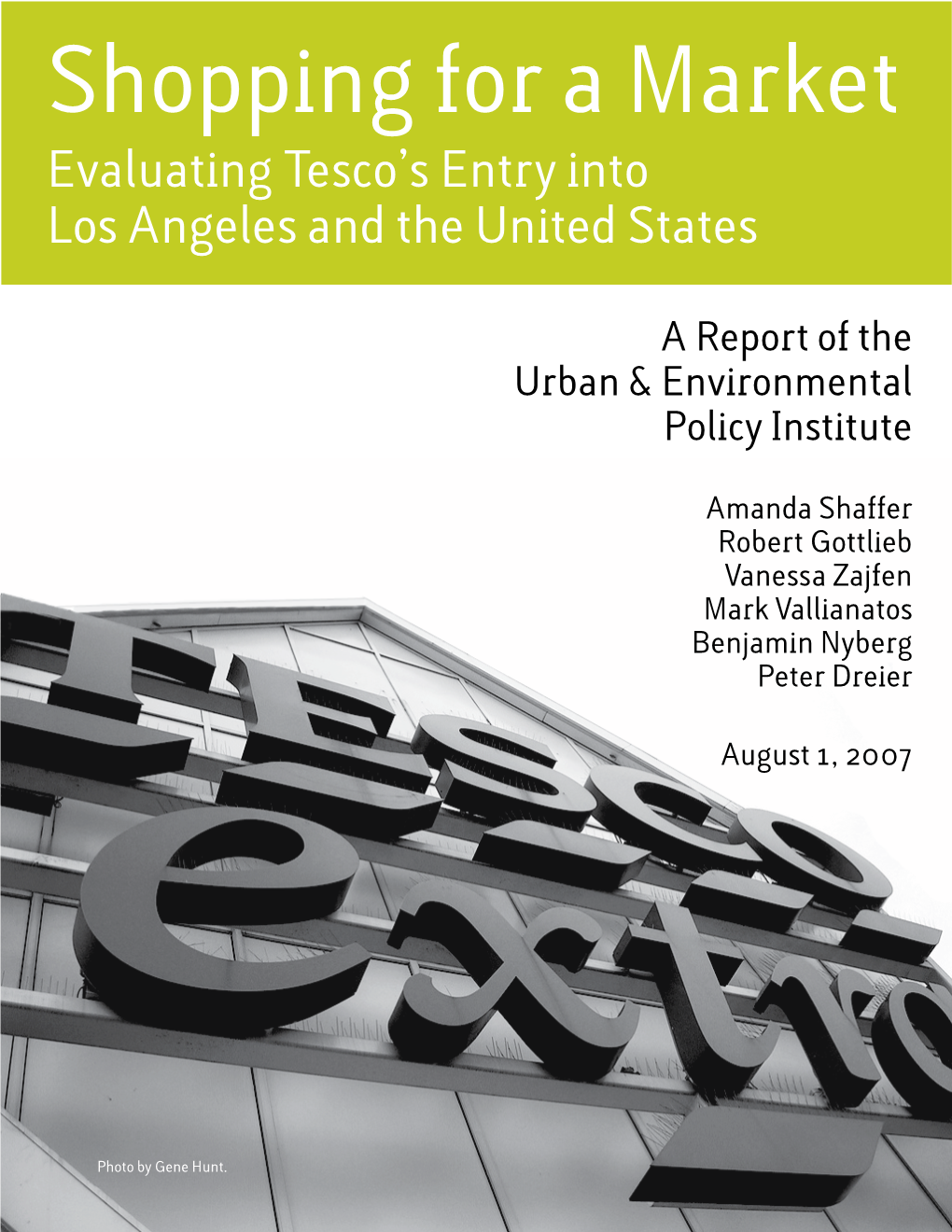 Shopping for a Market Evaluating Tesco’S Entry Into Los Angeles and the United States