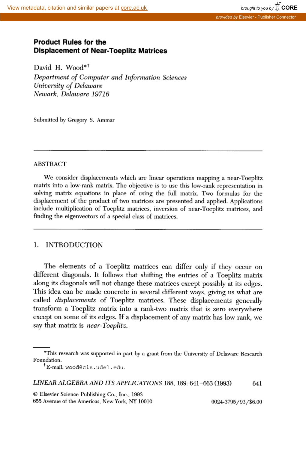 Product Rules for the Displacement of Near-Toeplitz Matrices