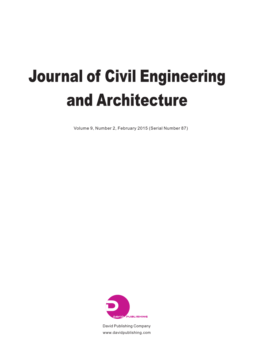 Journal of Civil Engineering and Architecture