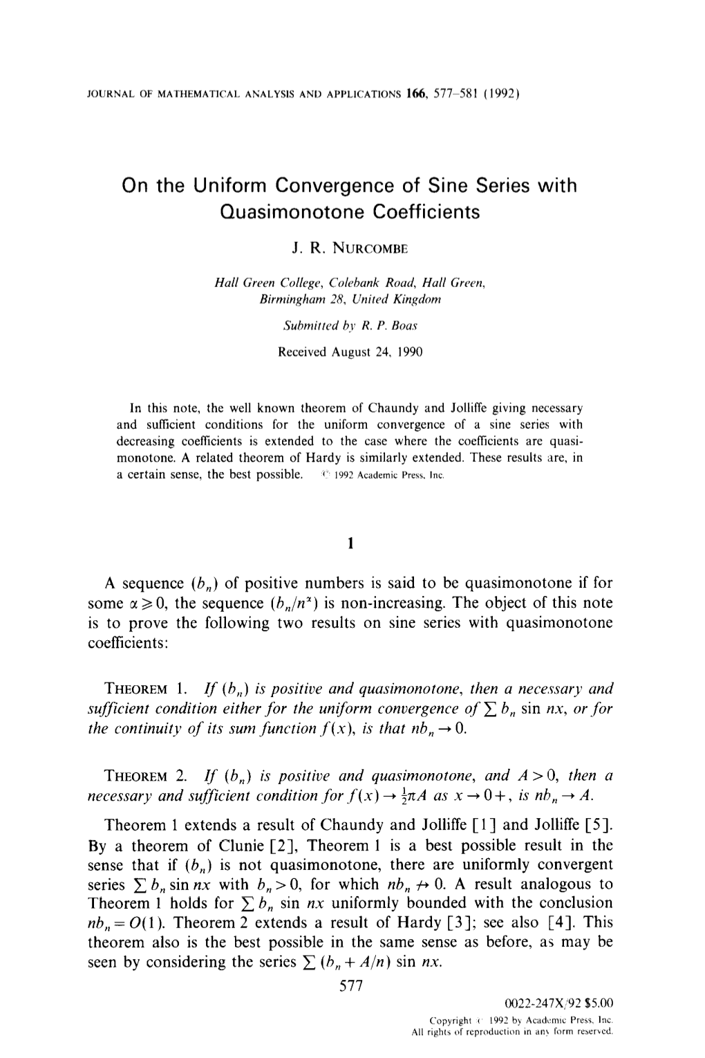 On the Uniform Convergence of Sine Series with Quasimonotone Coefficients
