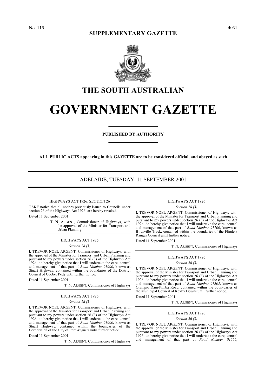 Government Gazette