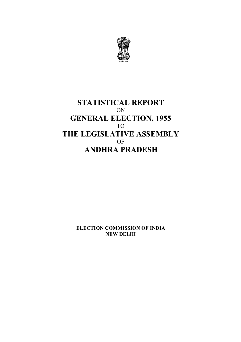 Statistical Report General Election, 1955 The