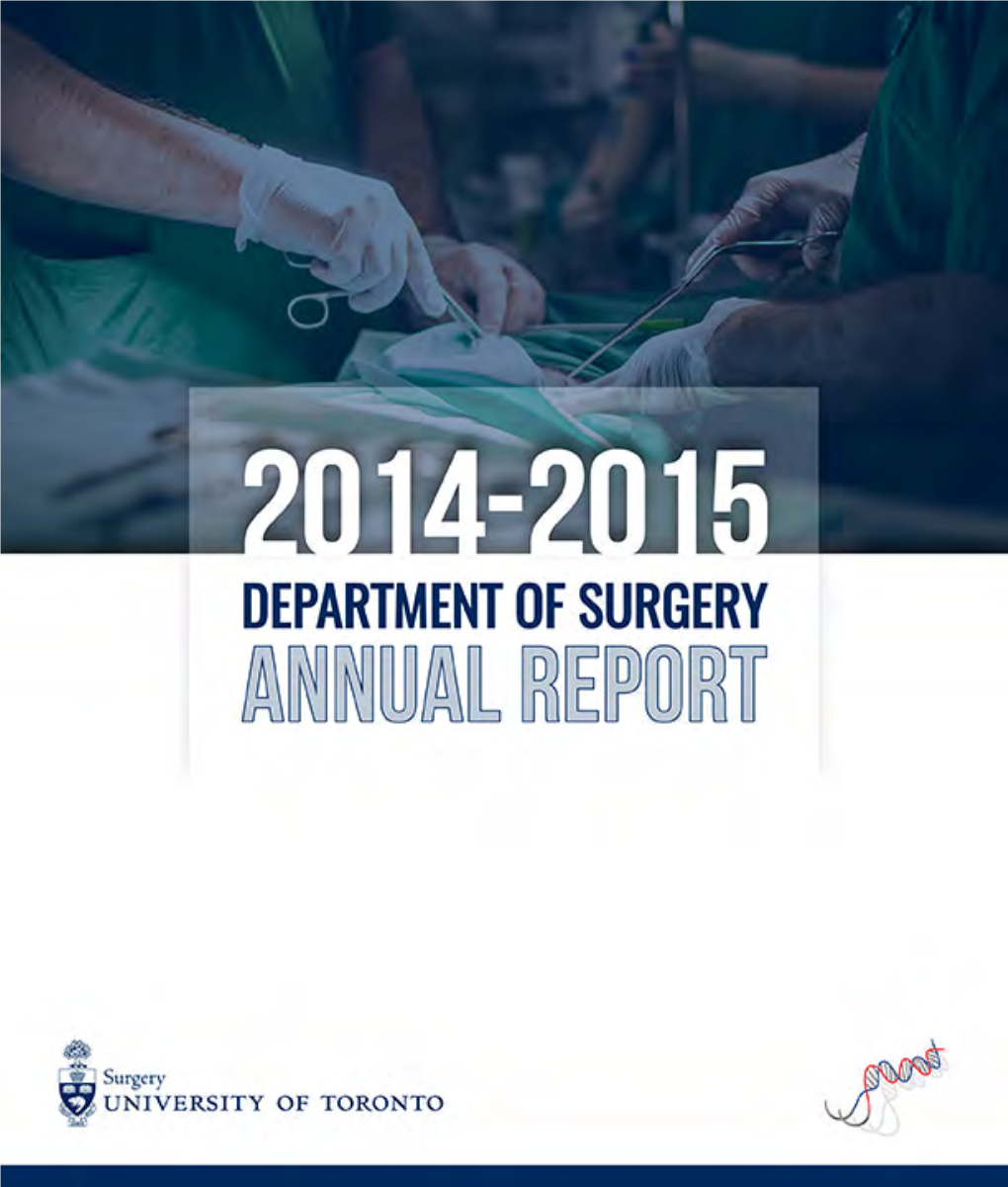 2014-2015 Annual Report Table of Contents