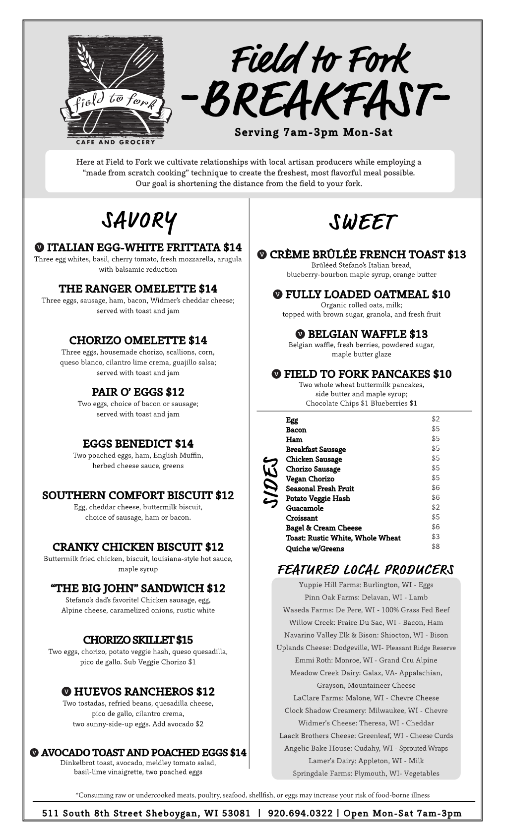 Breakfast & Lunch Menu