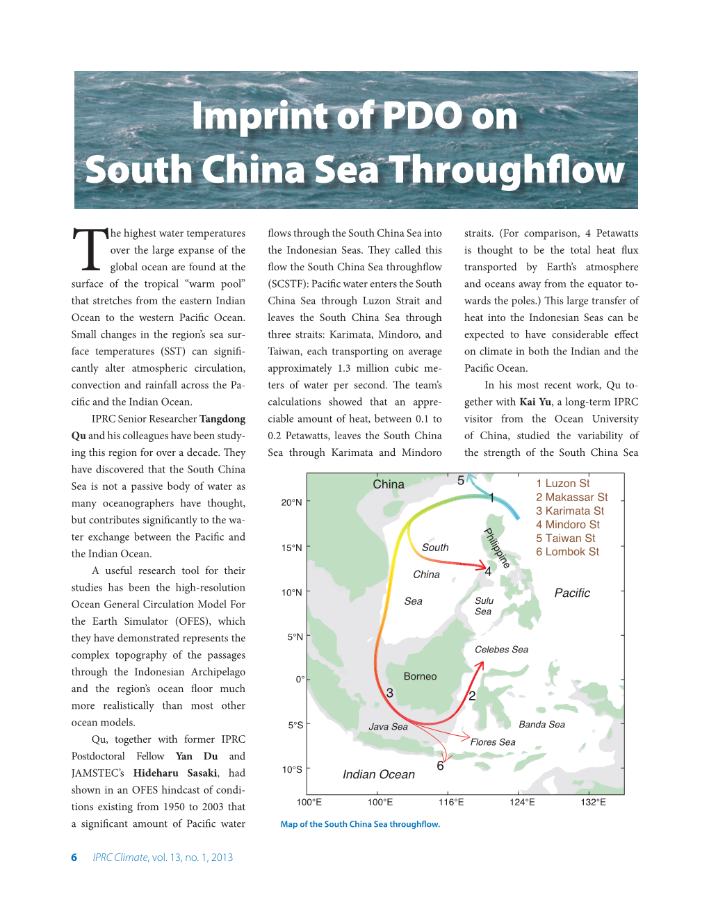 Imprint of PDO on South China Sea Throughflow