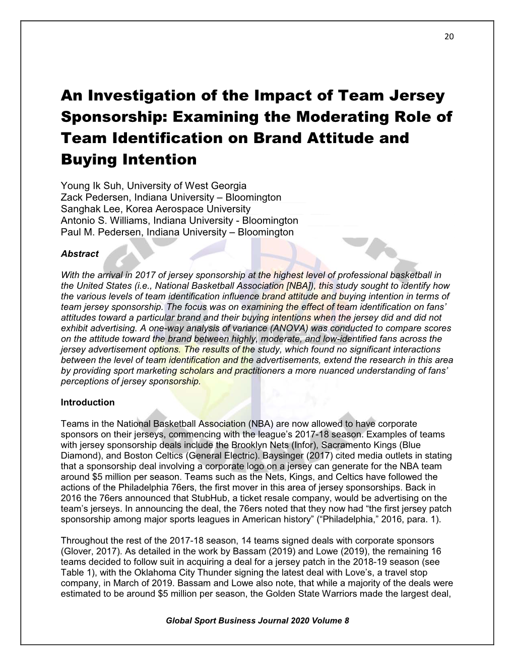 An Investigation of the Impact of Team Jersey Sponsorship: Examining the Moderating Role of Team Identification on Brand Attitude and Buying Intention