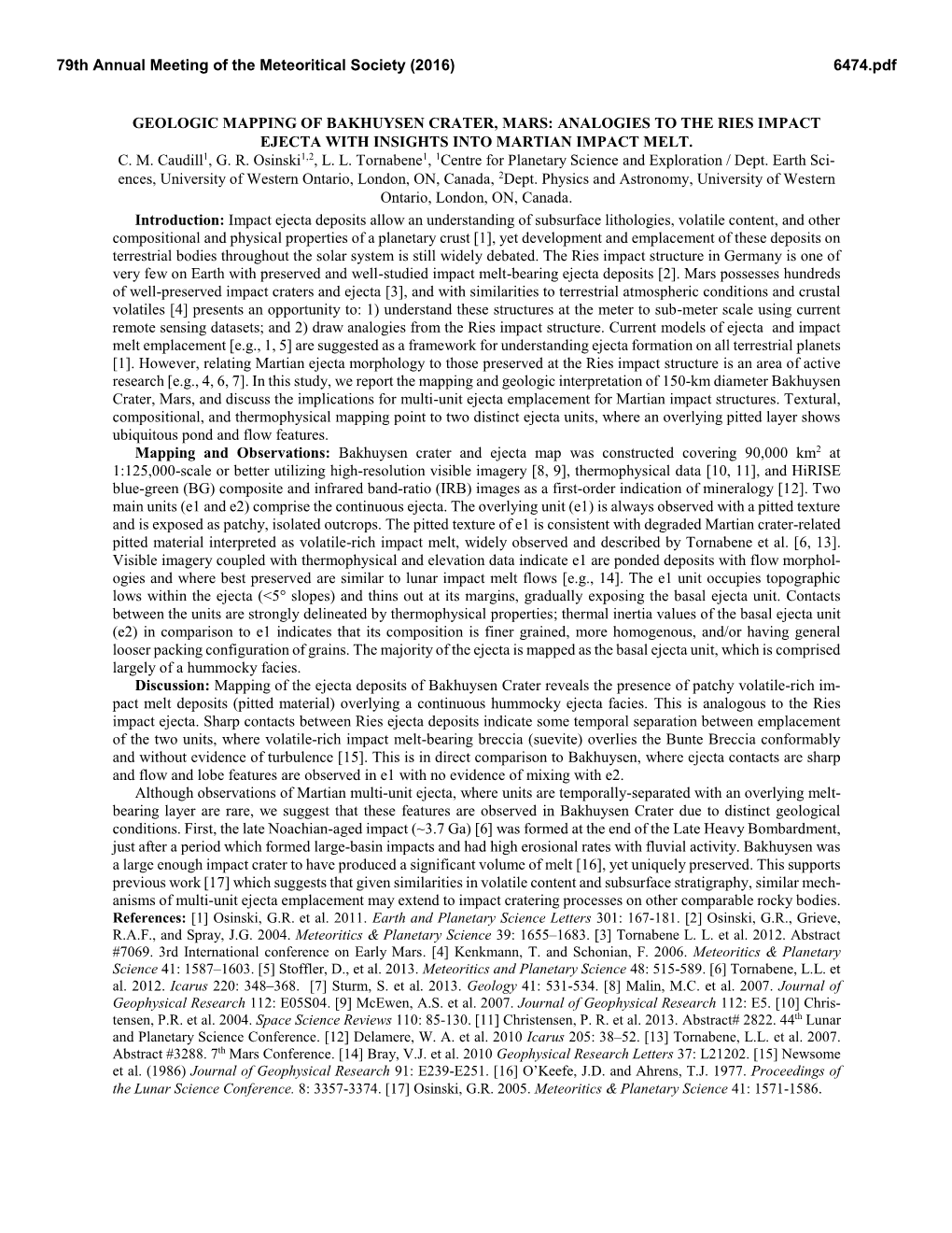 Geologic Mapping of Bakhuysen Crater, Mars: Analogies to the Ries Impact Ejecta with Insights Into Martian Impact Melt