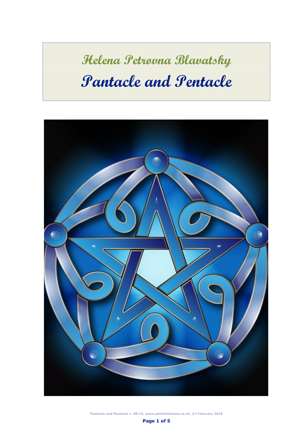 Pantacle and Pentacle