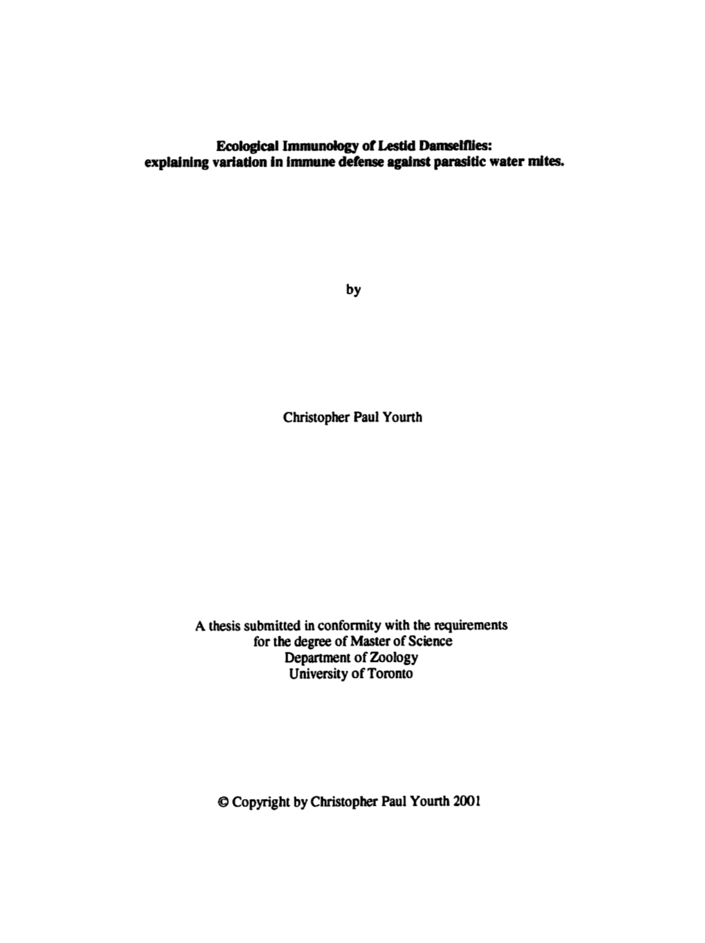 Explainhg Variation in Immune Defense Against Parasitic Water Mites