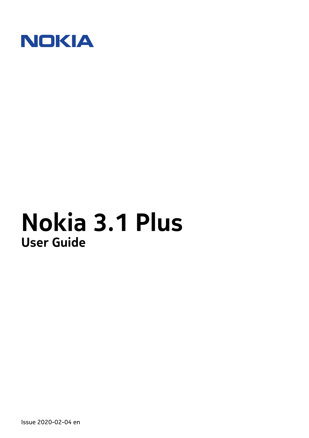 Nokia 3.1 Plus User Guide Pdfdisplaydoctitle=True Pdflang=En