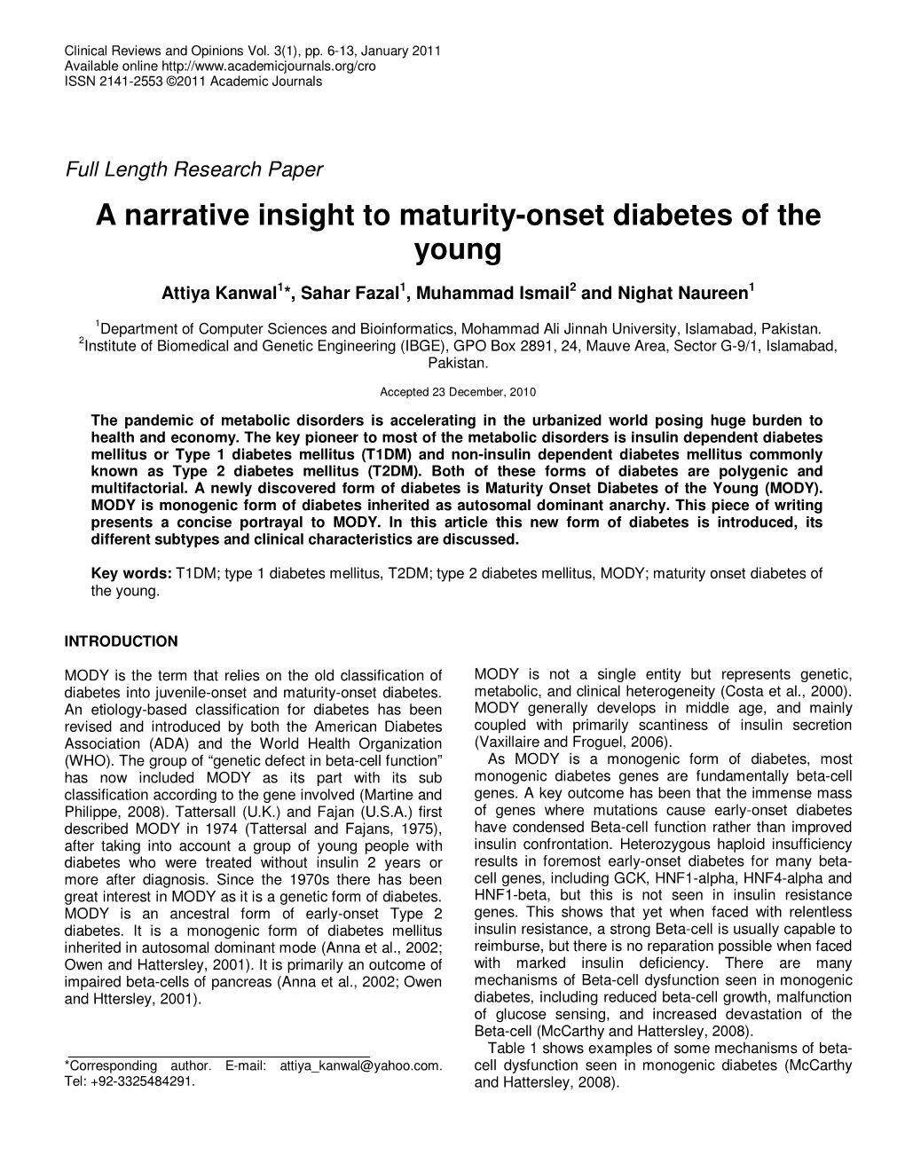 A Narrative Insight to Maturity-Onset Diabetes of the Young