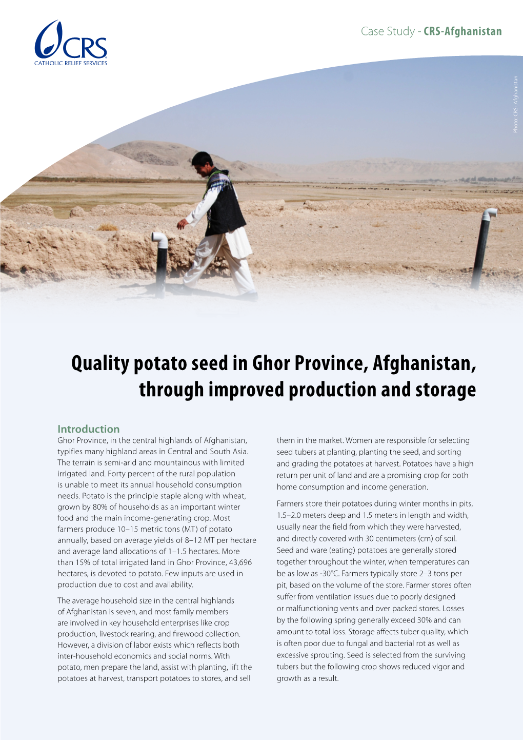 Quality Potato Seed in Ghor Province, Afghanistan, Through Improved Production and Storage