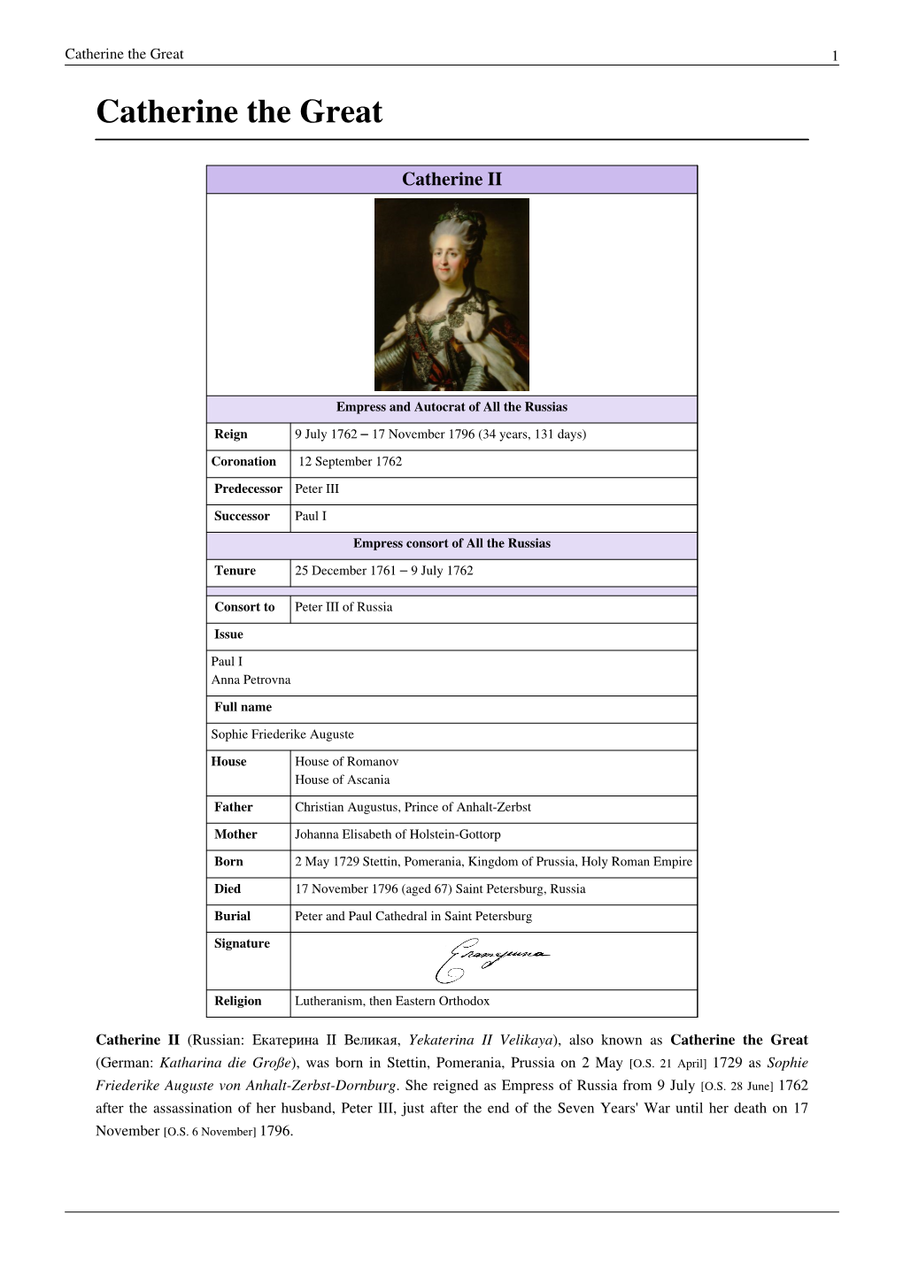 Catherine the Great 1 Catherine the Great