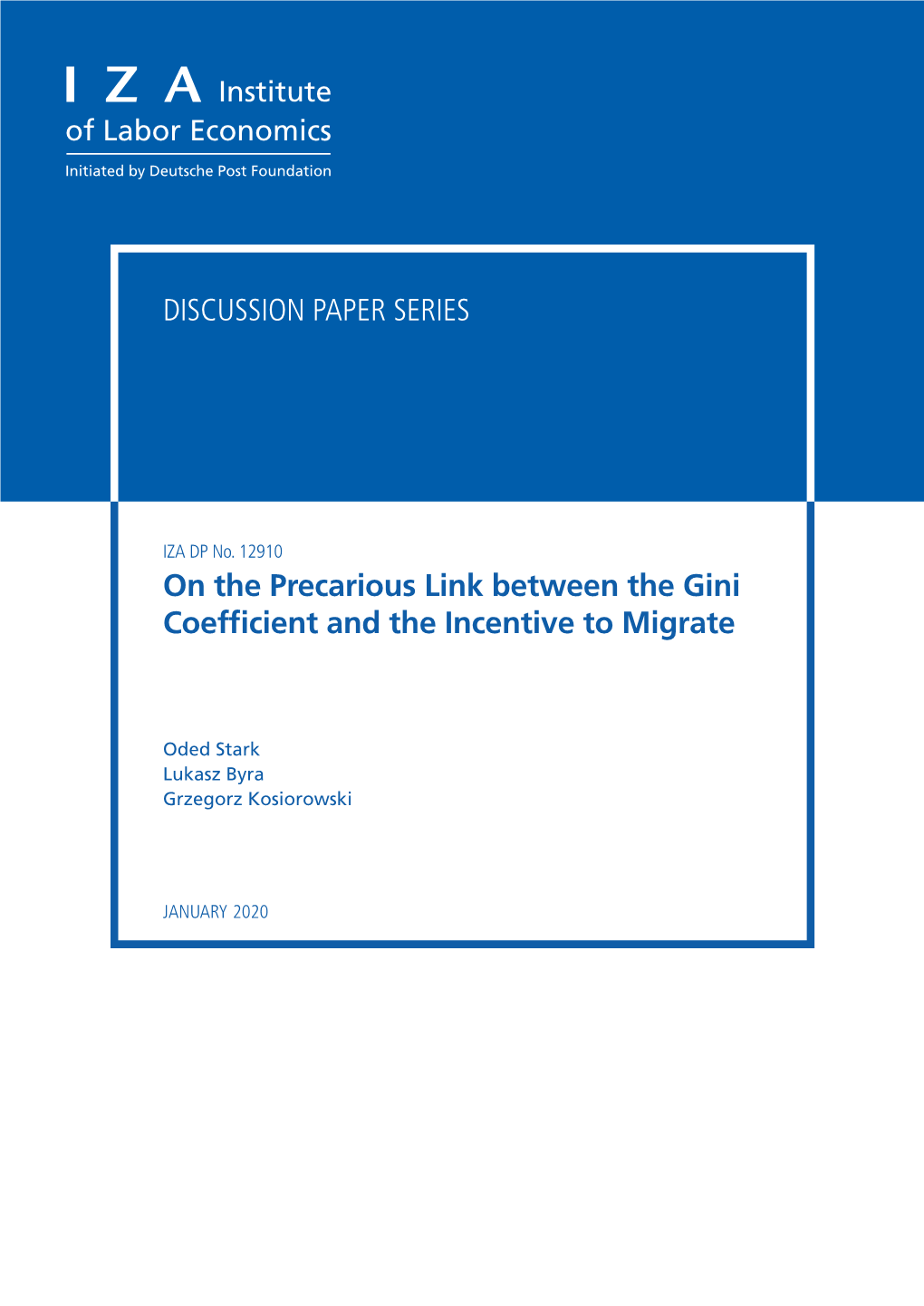 On the Precarious Link Between the Gini Coefficient and the Incentive to Migrate