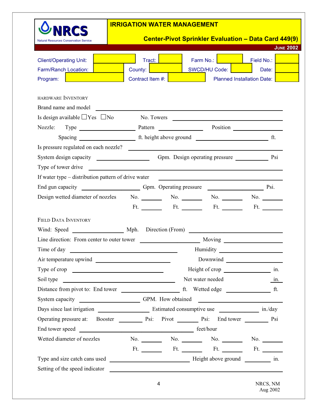 FOTG Section IV - Job Sheet 449H