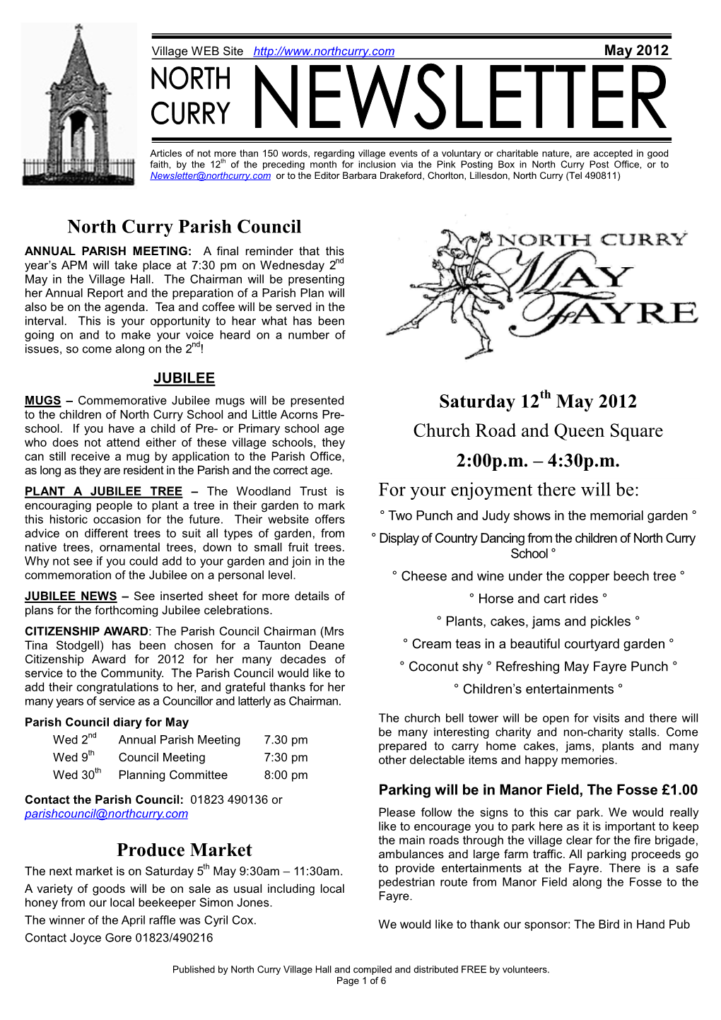 North Curry Parish Council Produce Market Saturday 12Th May 2012