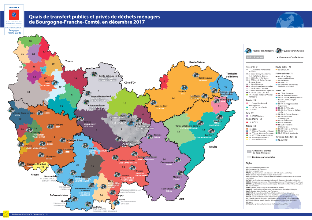 Quais De Transfert Publics Et Privés De Déchets Ménagers De Bourgogne-Franche-Comté, En Décembre 2017