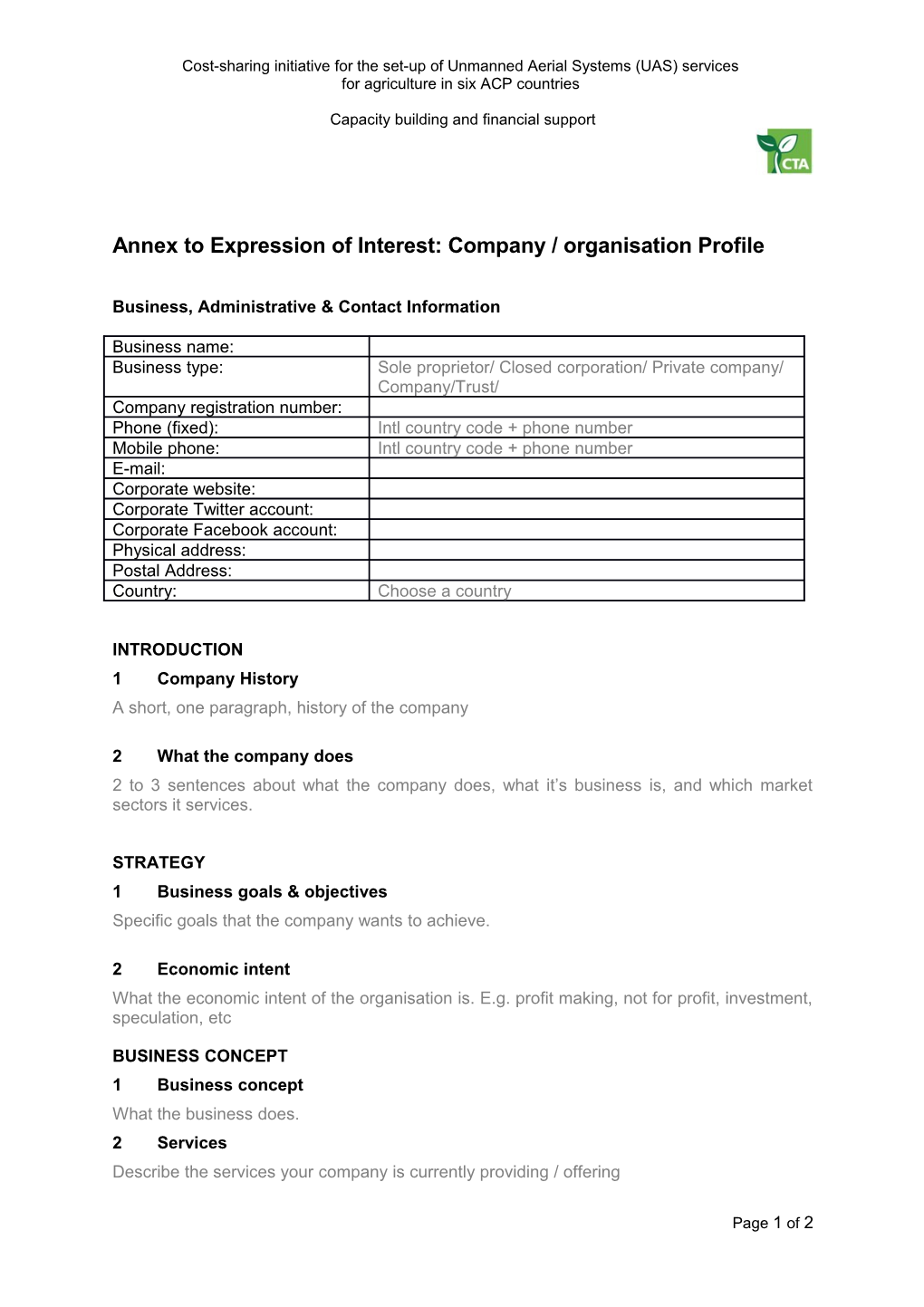 Uav4ag Co-Sharing Project 2017 - Template