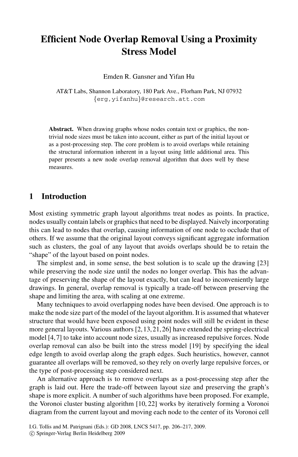 Efficient Node Overlap Removal Using a Proximity Stress Model