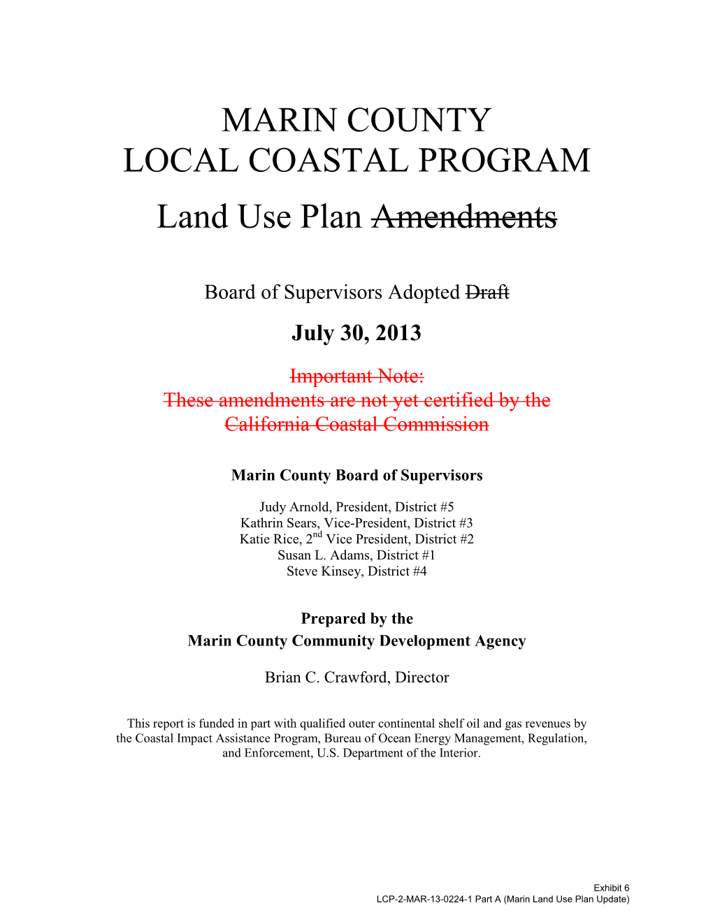 MARIN COUNTY LOCAL COASTAL PROGRAM Land Use Plan