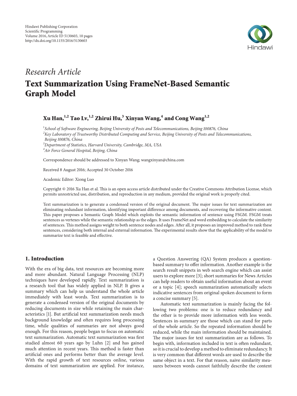 Text Summarization Using Framenet-Based Semantic Graph Model