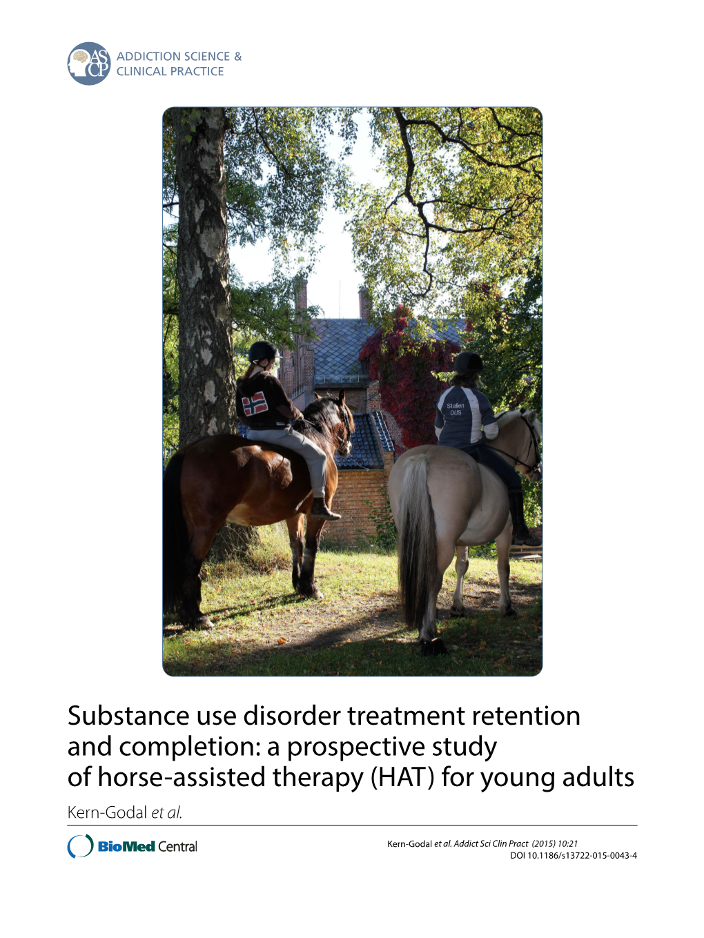 A Prospective Study of Horse-Assisted Therapy (HAT) for Young Adults