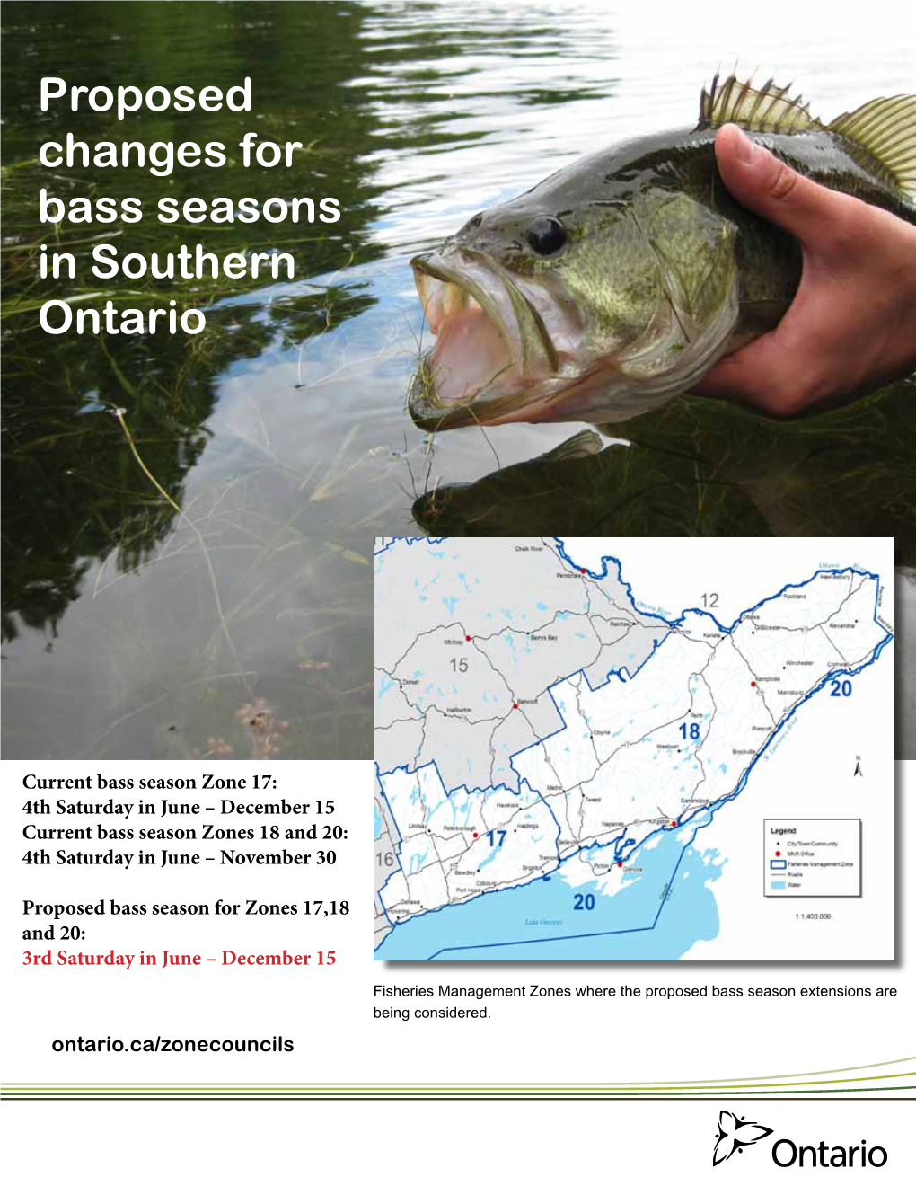 Proposed Changes to Bass Seasons in Southern Ontario