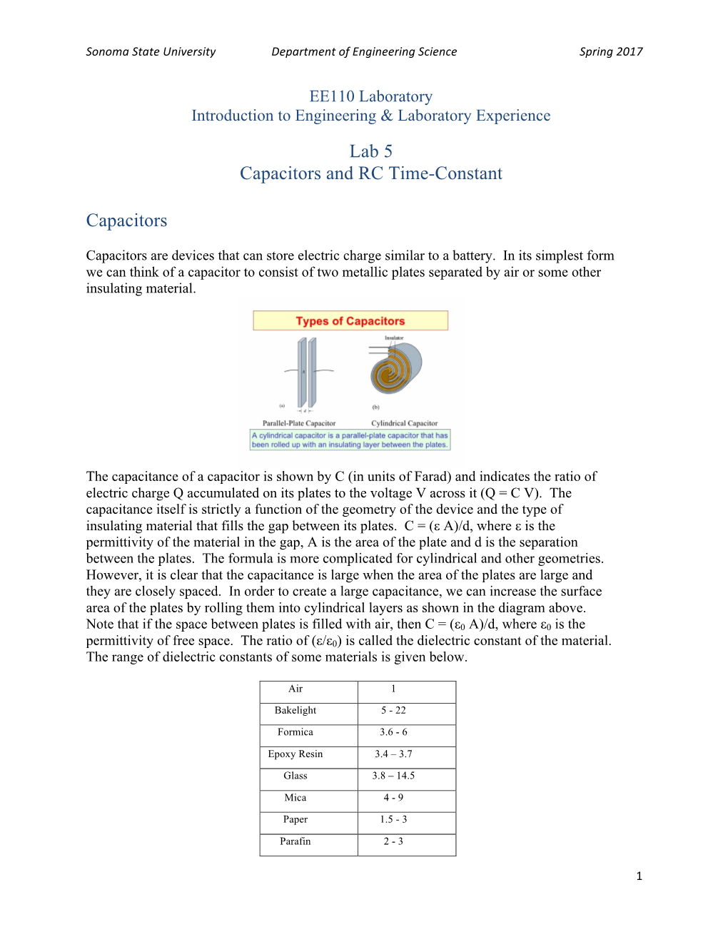 EE110 Lab5 RC Time-Constant Applications