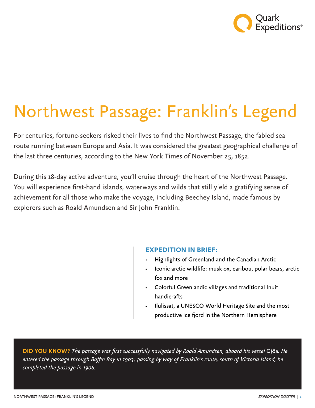 Northwest Passage: Franklin's Legend