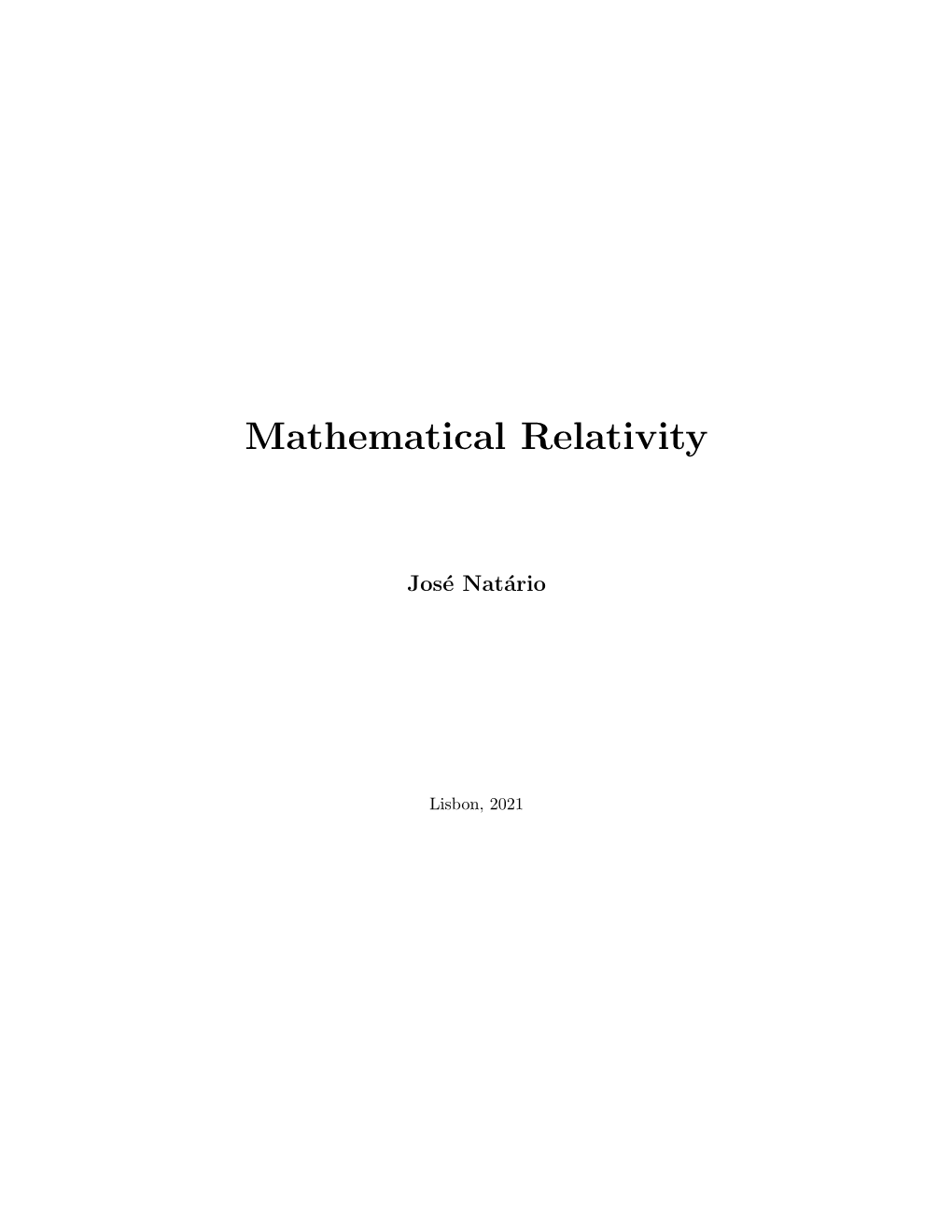 Mathematical Relativity