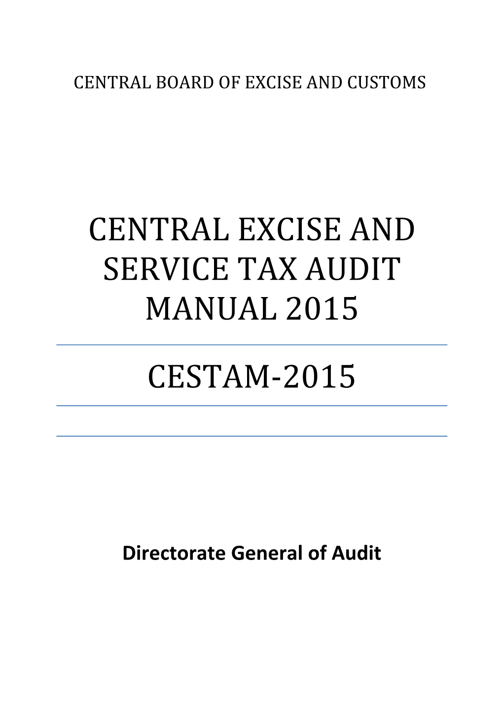 Central Excise and Service Tax Audit Manual 2015