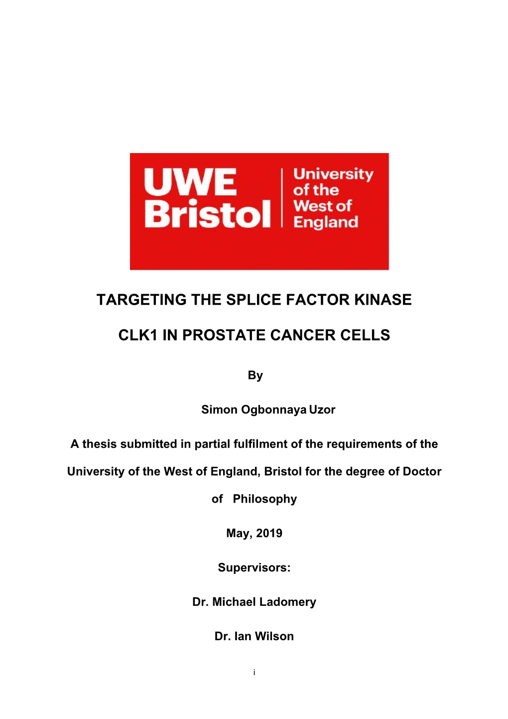 Targeting the Splice Factor Kinase CLK1 in Prostate Cancer
