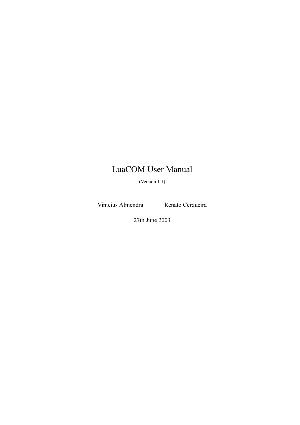 Luacom User Manual