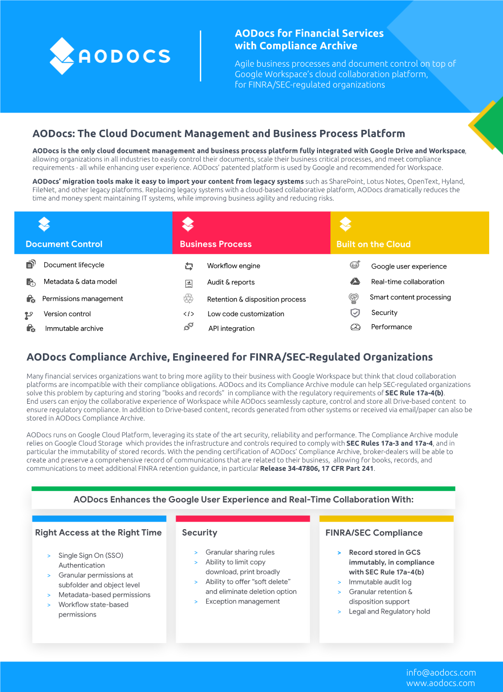 Aodocs: the Cloud Document Management and Business Process Platform