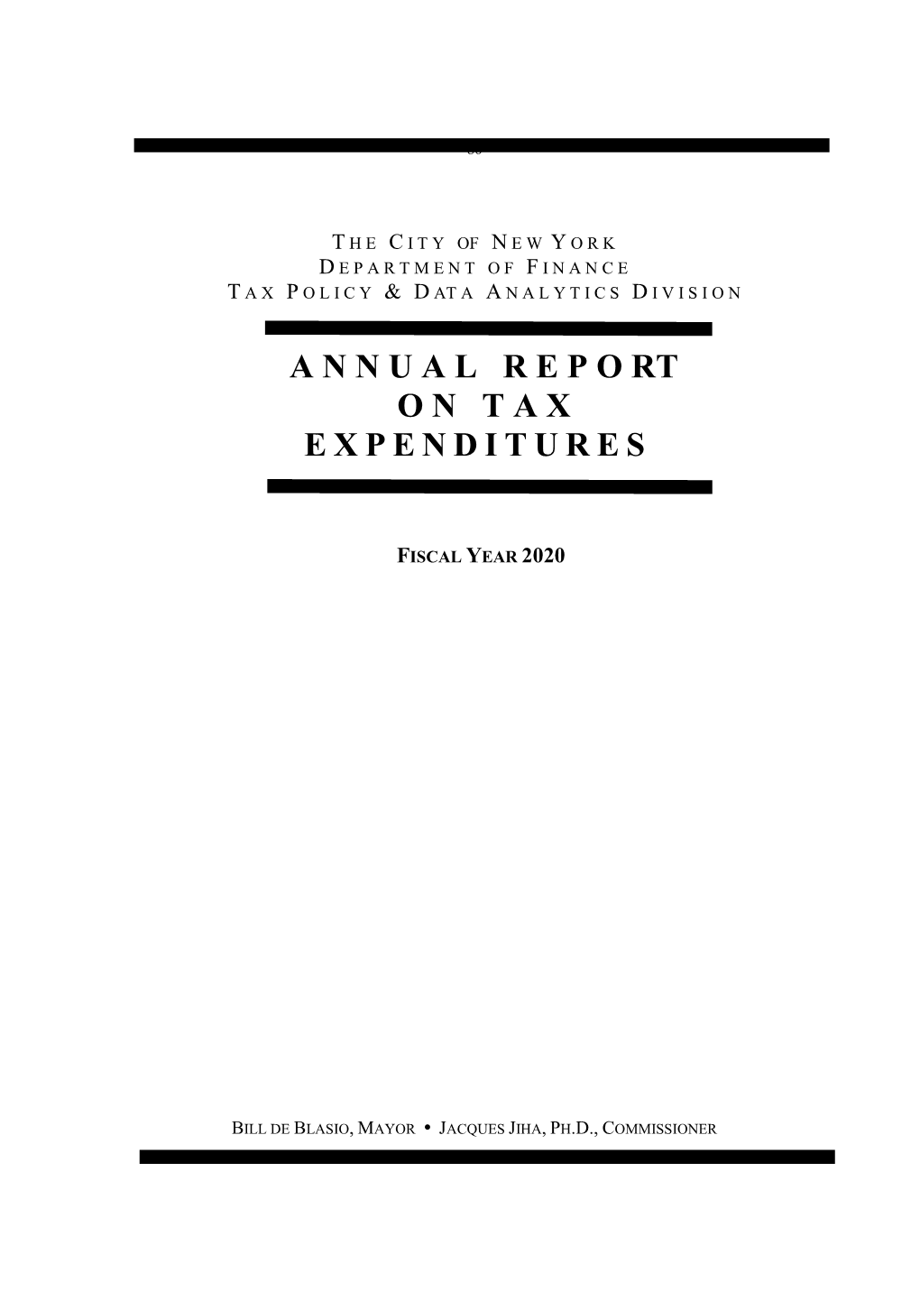 2020 Tax Expenditures Report