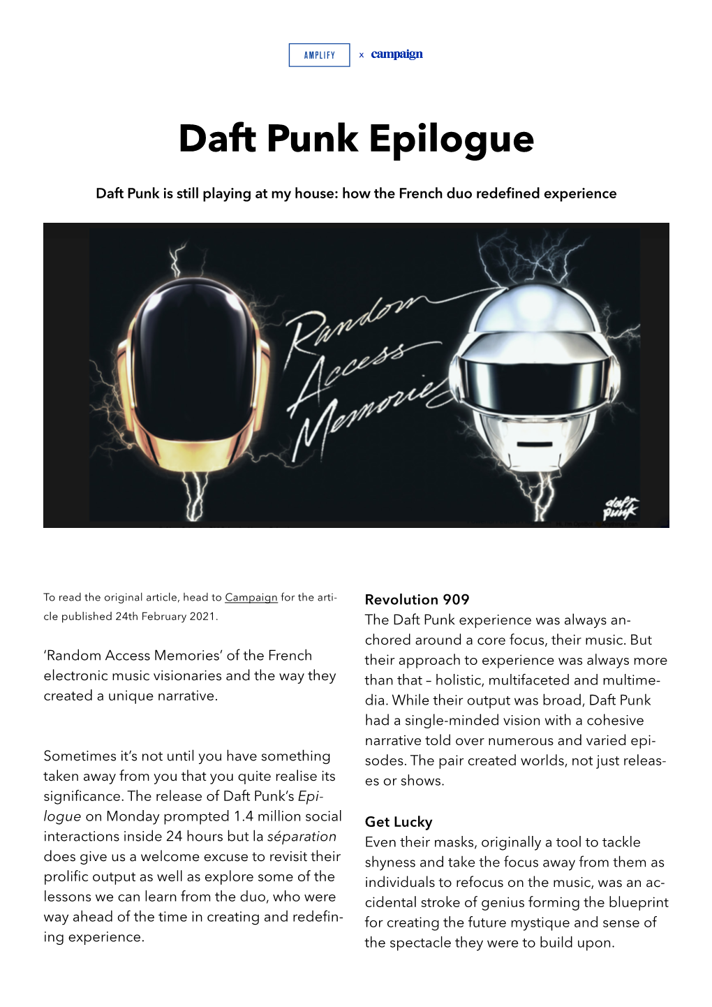 Daft Punk Epilogue