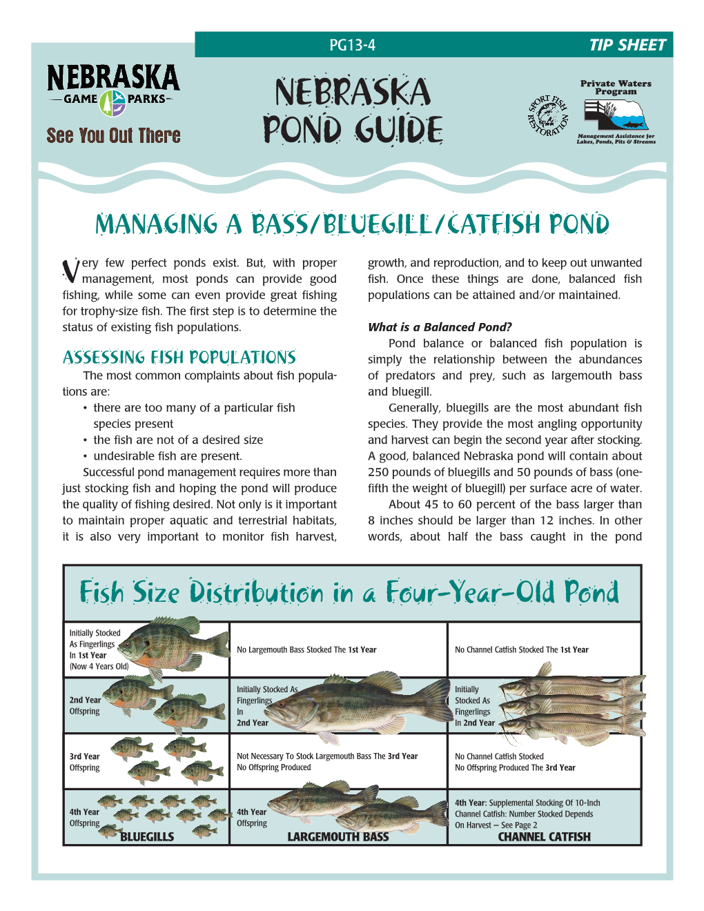 Managing a Bass/Bluegill/Catfish Pond