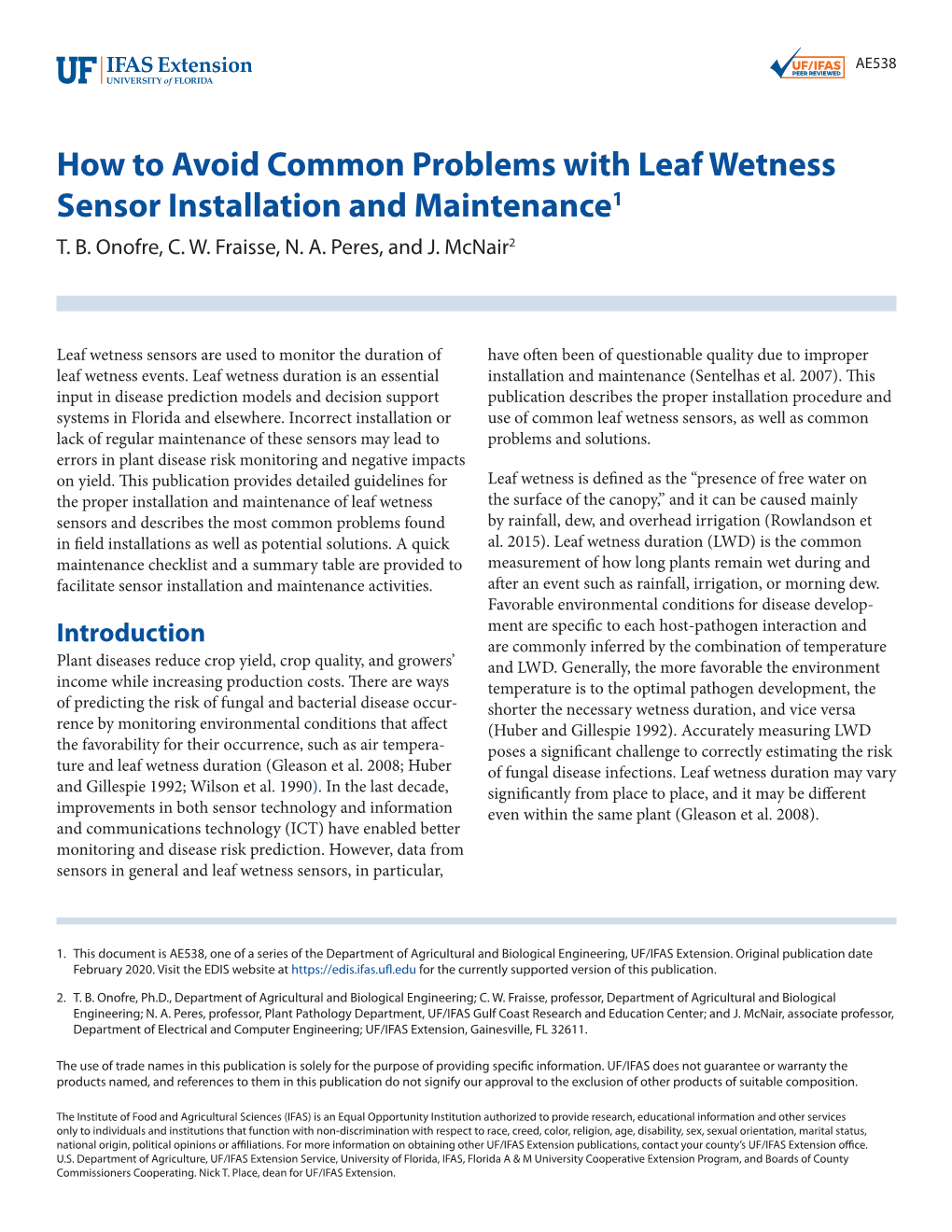 How to Avoid Common Problems with Leaf Wetness Sensor Installation and Maintenance1 T