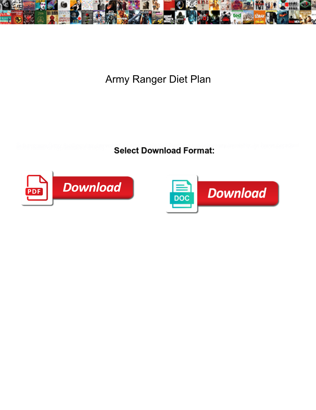 Army Ranger Diet Plan