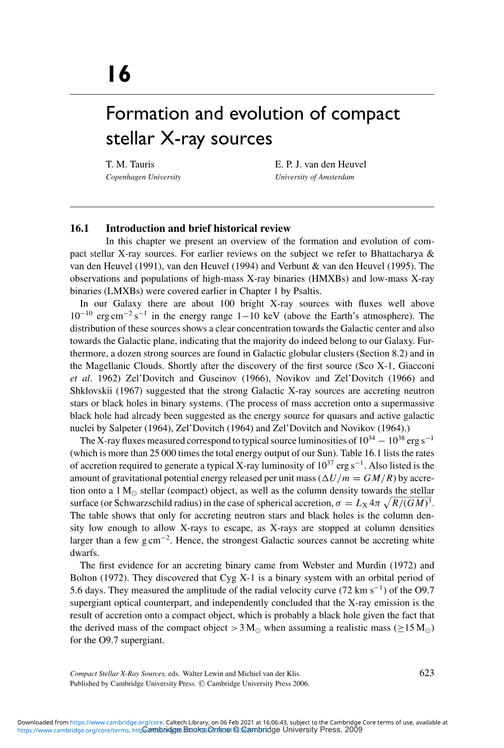 Formation and Evolution of Compact Stellar X-Ray Sources