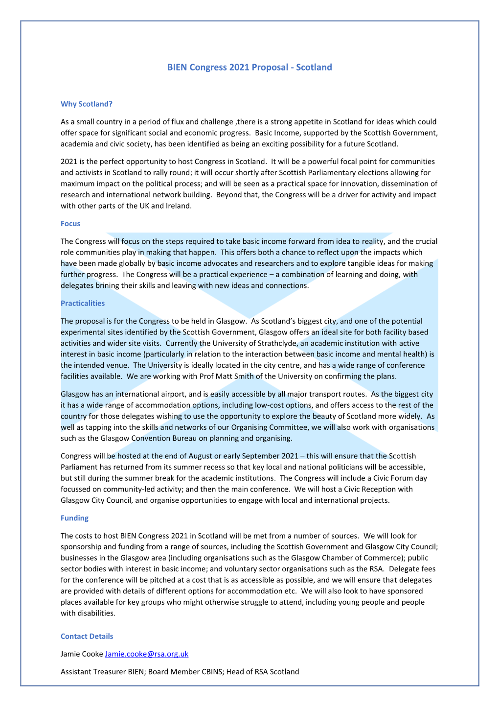 BIEN Congress 2021 Proposal - Scotland