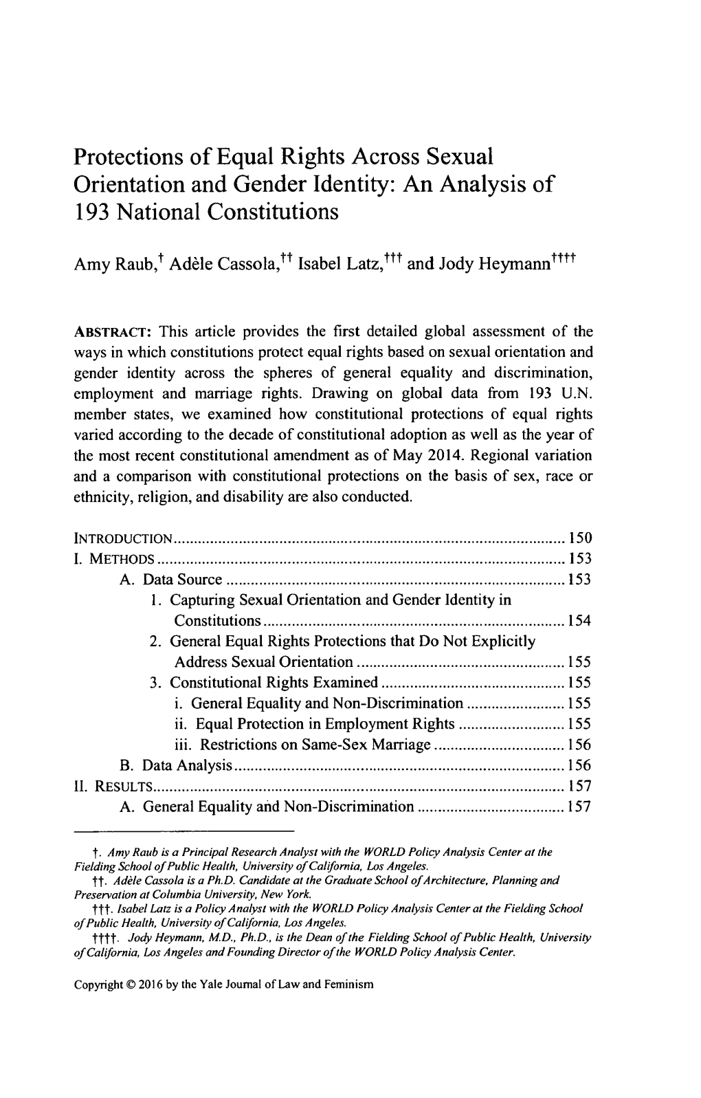 Protections of Equal Rights Across Sexual Orientation and Gender Identity: an Analysis of 193 National Constitutions
