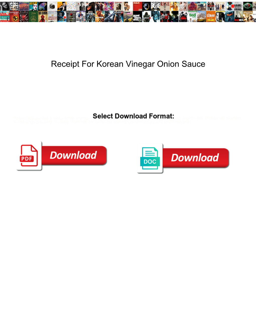 Receipt for Korean Vinegar Onion Sauce