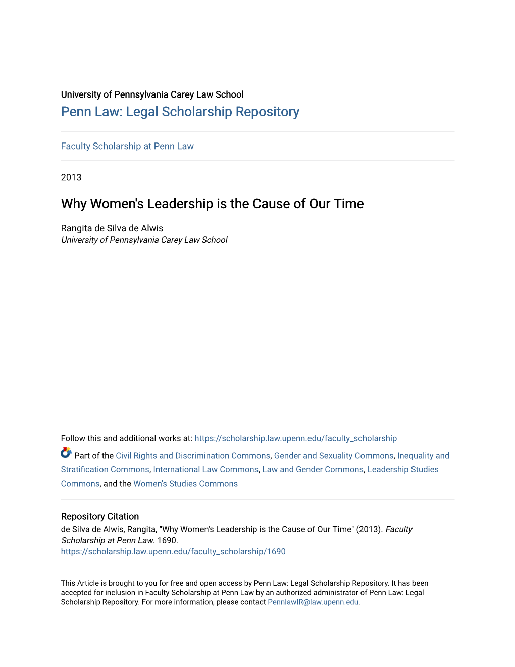 Why Women's Leadership Is the Cause of Our Time